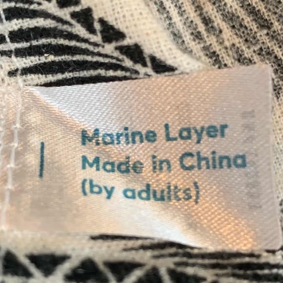 Marine Layer LILY Dress in Linen & Cotton and Palm Print sz XL - Picture 14 of 16